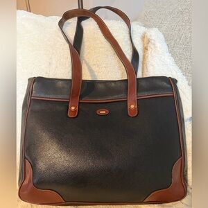 Bally Vintage Black and Brown Leather Tote Bag 141/2x121/2x31/2 with Dusty